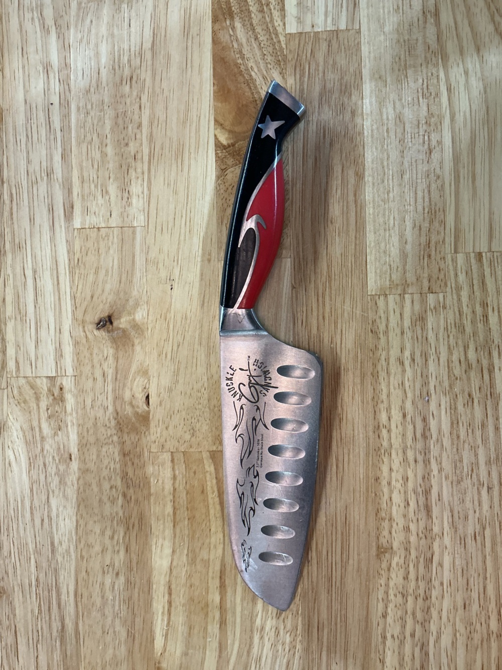 Guy Fieri Knuckle Sandwich 5.5” Santoku Knife German Steel Texas Handle Chef